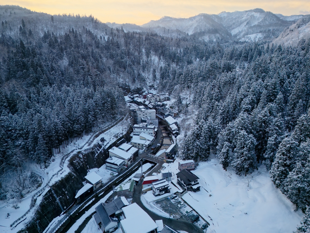山中塗 ― 石川県山中温泉 雪景色